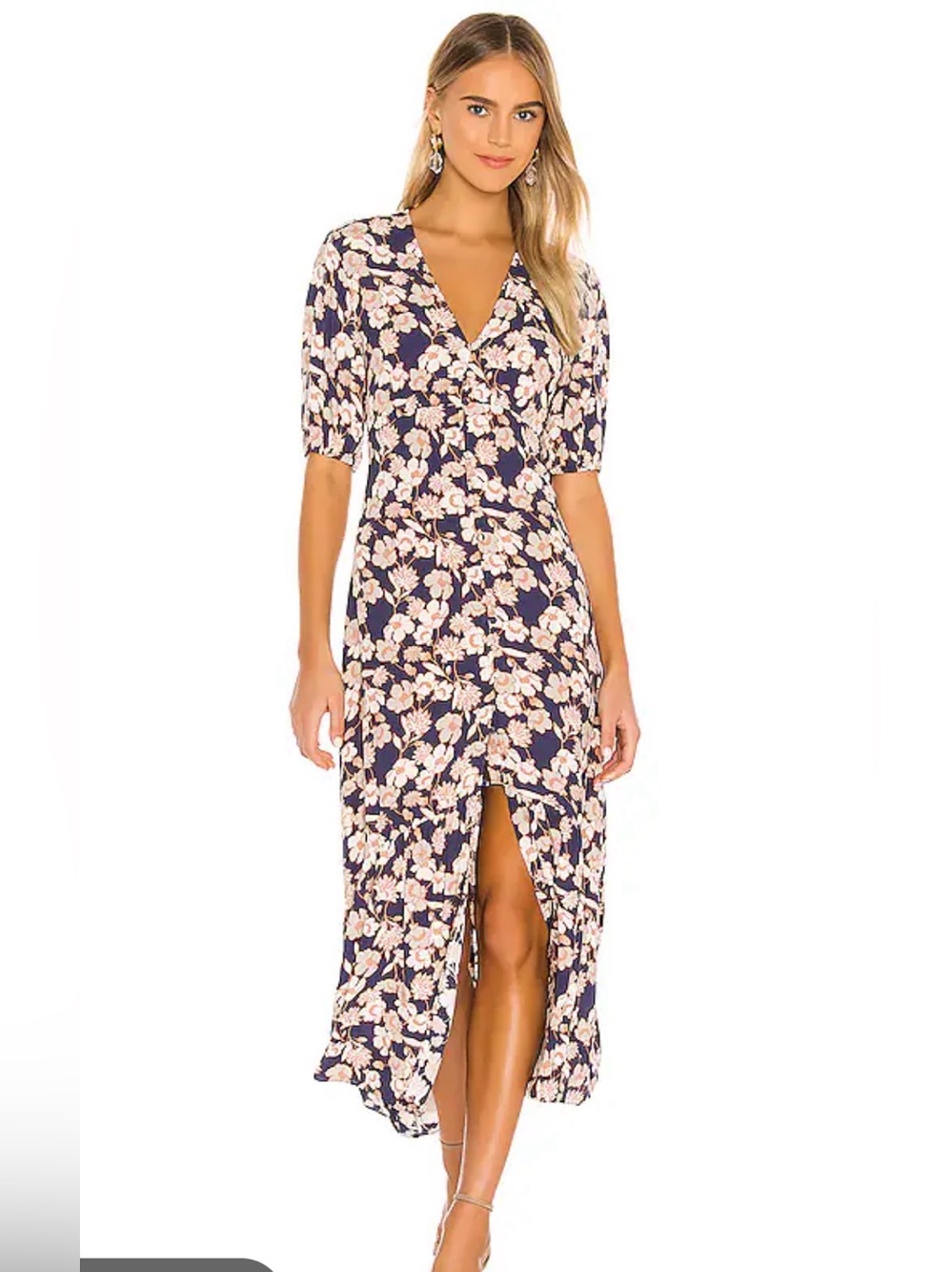 NWT Sanctuary Navy Dress with Beige Floral Print